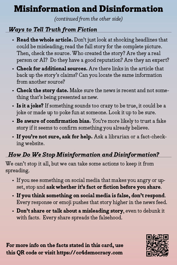 2025 Card 04: Misinformation & Disinformation (pack of 10)
