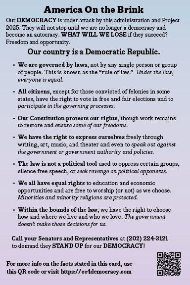 2025 Card 18: America On the Brink (pack of 10)