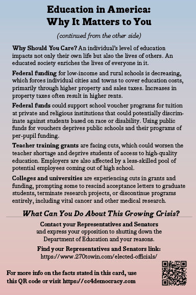 2025 Card 08: Education in America (pack of 10)
