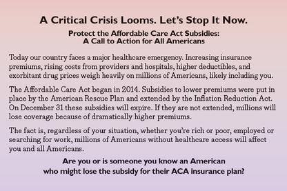 2025 Card 26: Protect the Affordable Care Act (pack of 10)