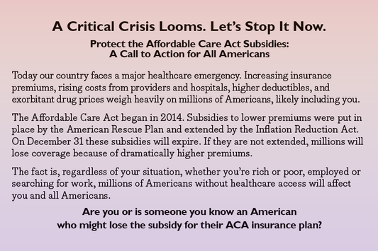 2025 Card 26: Protect the Affordable Care Act (pack of 10)