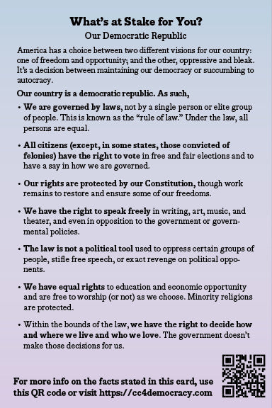2025 Card 13: Autocracy vs. Democracy (pack of 10)