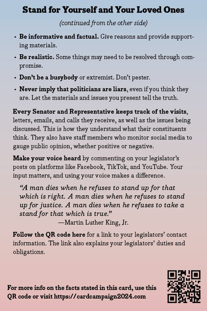 2025 Card 01: Standing Up for Yourself (pack of 10)