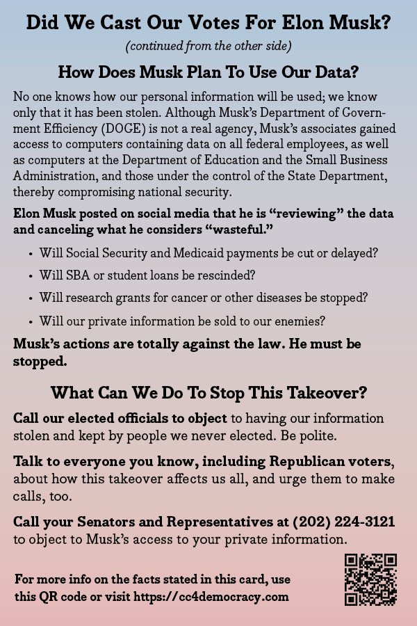 2025 Card 03: The Musk Takeover (pack of 10)