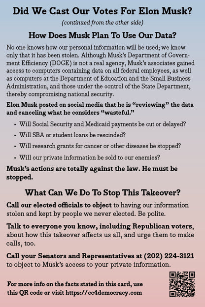 2025 Card 03: The Musk Takeover (pack of 10)