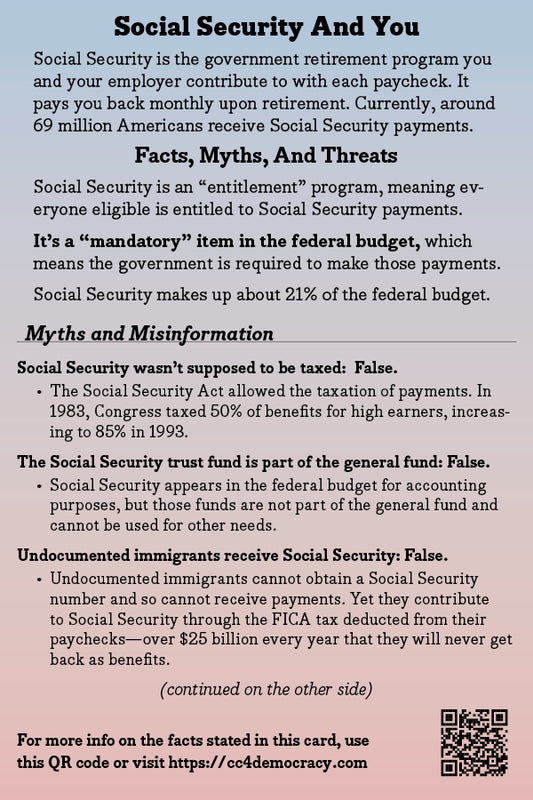 2025 Card 06: Social Security and You (pack of 10)