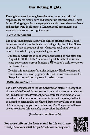 2025 Card 20: Our Voting Rights (pack of 10)
