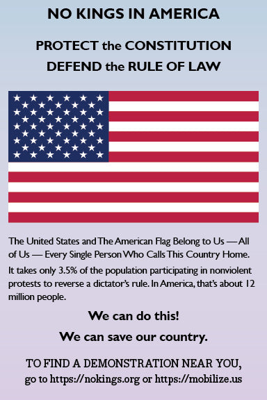 2025 Card 21: No Kings Oct 18 (pack of 10)