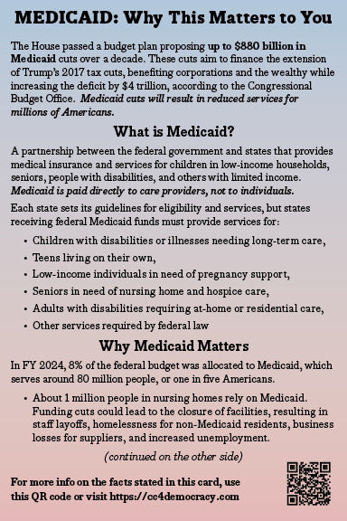 2025 Card 11: Medicaid: Why This Matters to You (pack of 10)