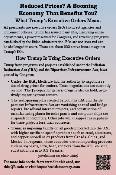 2025 Card 12: What Trump’s Executive Orders Mean (pack of 10)