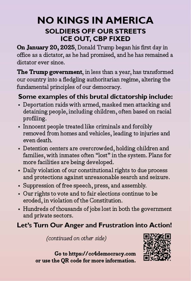 Card 33: No Kings March 28 (pack of 10) - CLOSEOUT