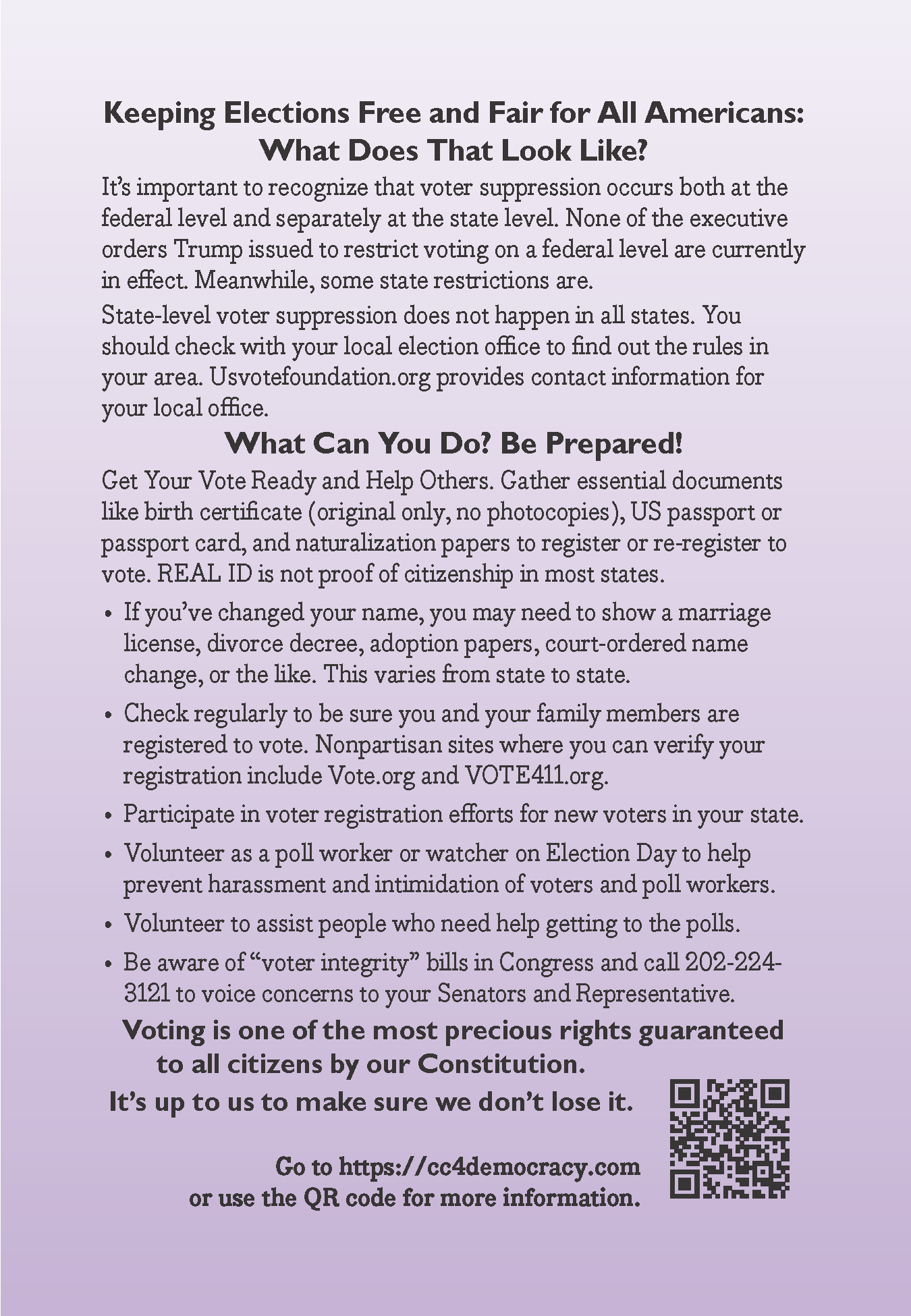 Card 34: VOTER SUPPRESSION (pack of 10)