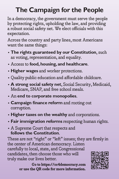 Card 38: The Campaign for the People (pack of 10)