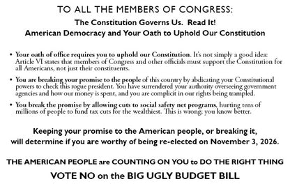 2025 Card 16: Postcard to Congress (pack of 10)