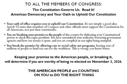2025 Card 16: Postcard to Congress (pack of 10) - UPDATED