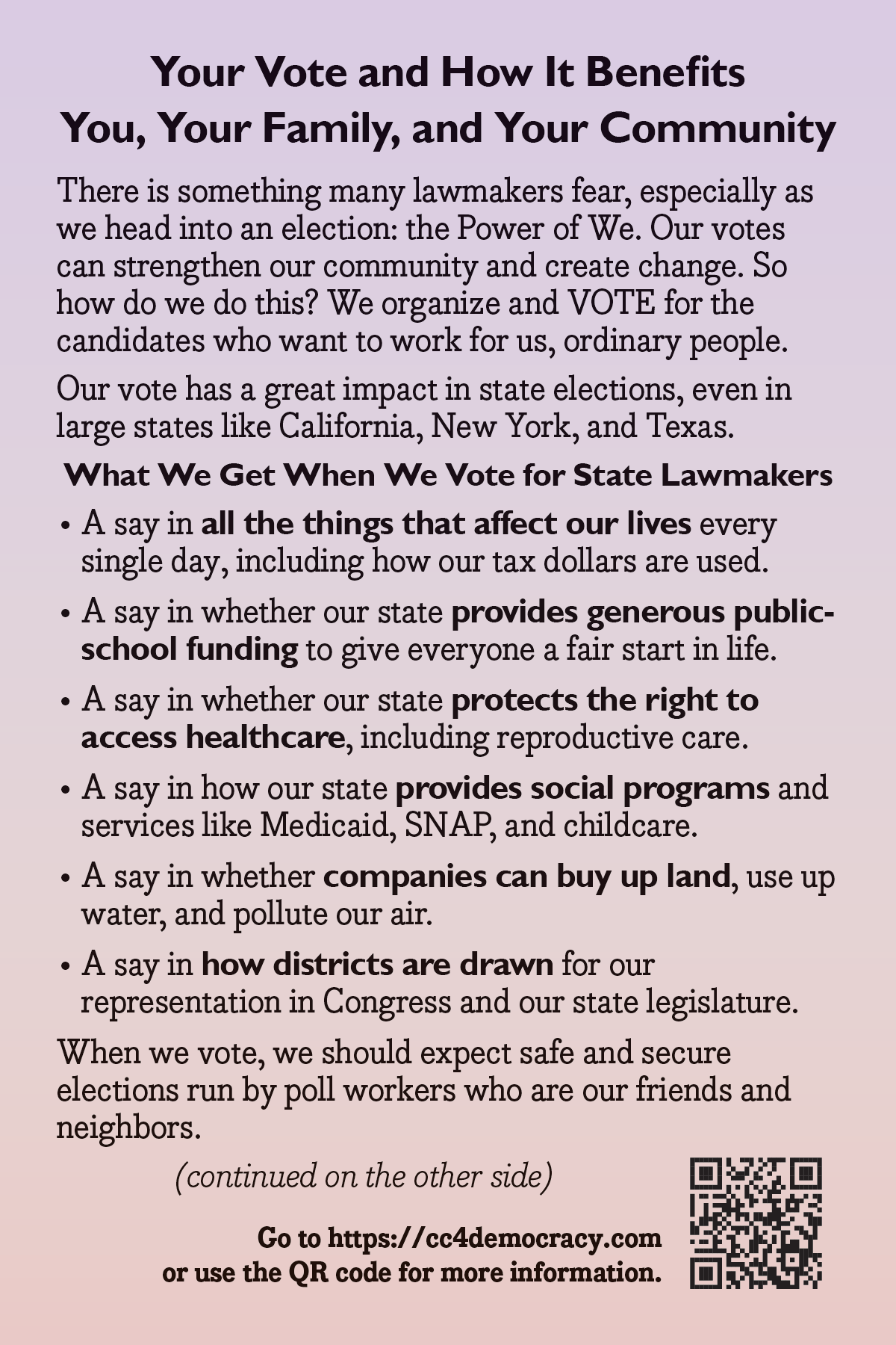Card 39: Our Valuable Vote (pack of 10)